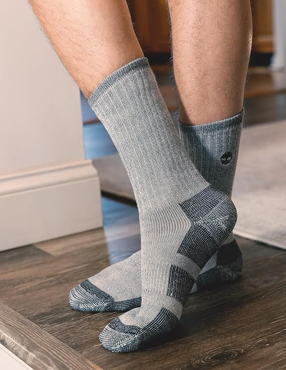 Timberland Mens Wool, Hiking, Winter, Thermal Boot Socks, Full Cushioned Crew Socks Arch Support
