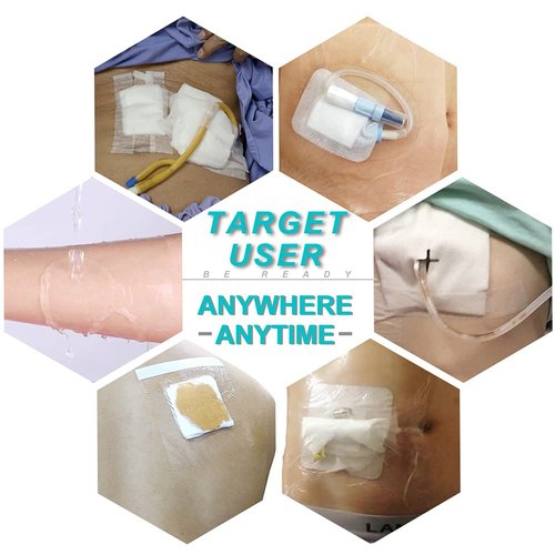 Waterproof Shower Cover Shields Dialysis Port Picc Line Chest Catheter PD Peritoneal Dialysis Chemo Non-Stick Center Pad for Feeding Tube Peg G-Tube Patient Bandage Protector, 10"x10"(Pack of 25)