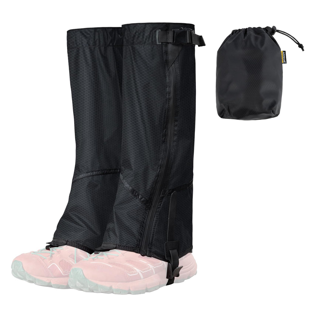 OrrinSports Gators for Hiking Boots with Upgraded Zipper Gaiters for Hiking Snow Waterproof Lightweight Leg Gaiters for Men Women Medium
