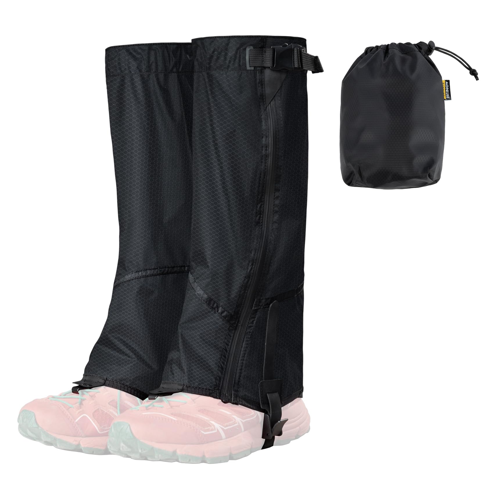 OrrinSports Gators for Hiking Boots with Upgraded Zipper Gaiters for Hiking Snow Waterproof Lightweight Leg Gaiters for Men Women Medium