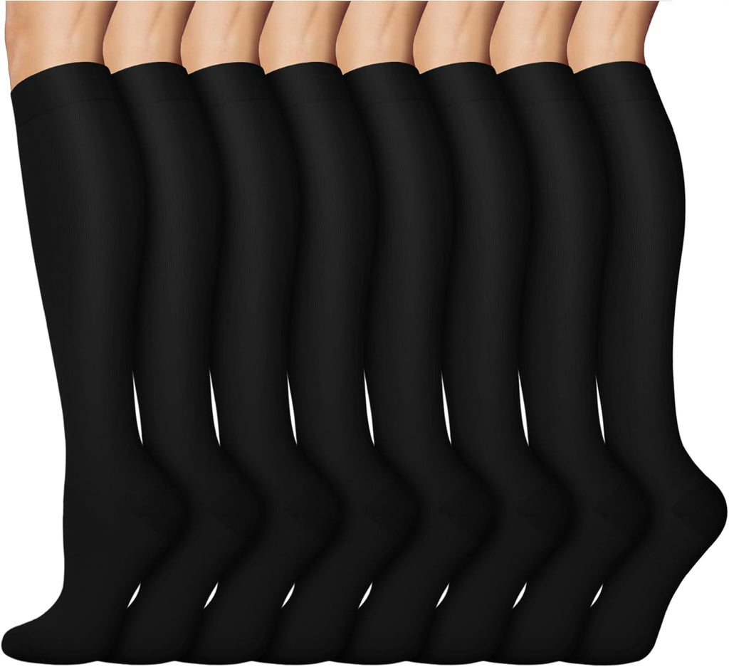 Skiennix Compression Socks - 8 Pairs for Men & Women | Supportive Medical Running Athletic Gear