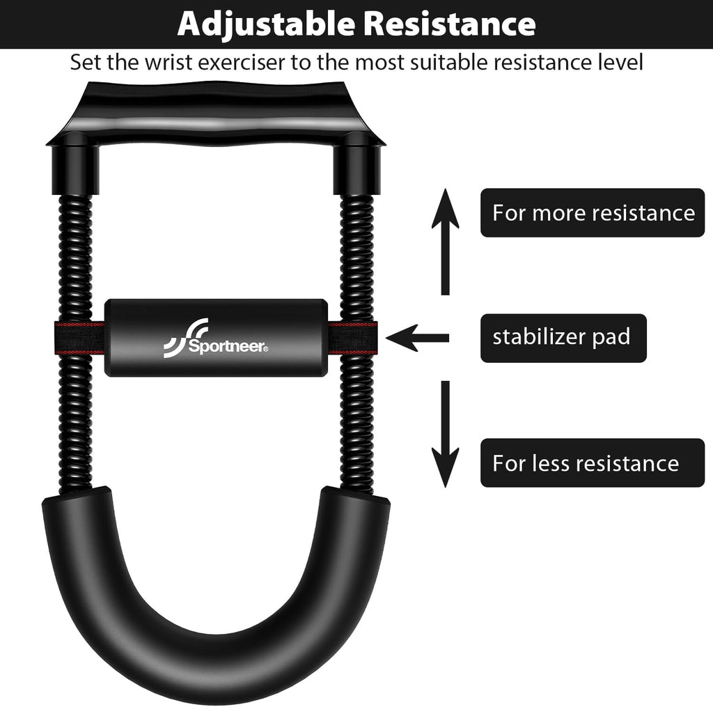 Sportneer Forearm Strengthener - Adjustable Tension Wrist Exerciser for Enhanced Grip Strength | Home Gym Equipment
