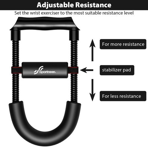 Sportneer Forearm Strengthener Forearm Wrist Strengthener Exerciser with Adjustable Tension for Improving Strength - Hand Developer Arm Grip Workout Strength Trainer Home Gym Workout Equipment for Starter and Pro