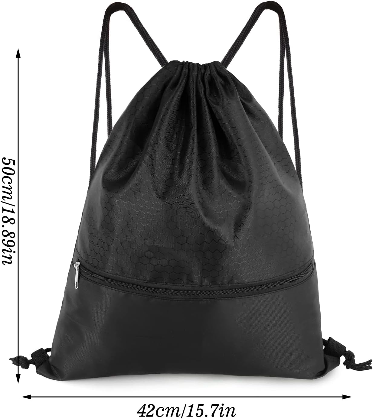Skiennix Drawstring Backpack - Waterproof Gym Bag with Zip Pocket | Versatile for Men & Women