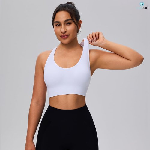 Evercute Sports Bra for Women Padded Medium Support Criss Cross Strappy Bras Seamless High Impact Yoga Exercise Athletic Bras