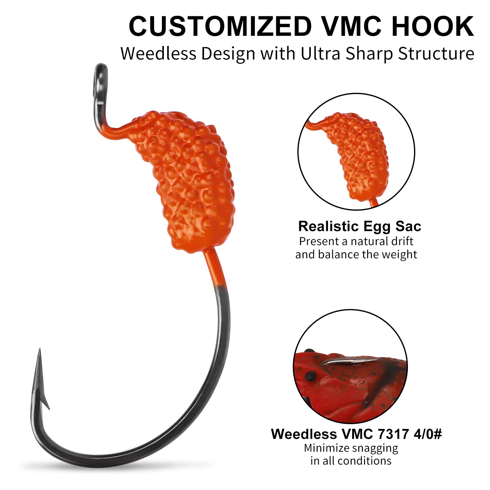 TRUSCEND Pre-Rigged Fishing Jigs, 1:50 Super Durable TPE Bass Fishing Lures, Well-Made Lifelike Soft Crayfish Swimbait, Weedless MarshSwamp Fishing Lure for Trout Crappie Walleye, Keep Separately!