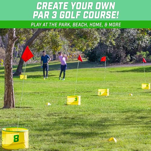Yard Links Backyard Golf Game - 9 Hole Outdoor Chipping Course Set