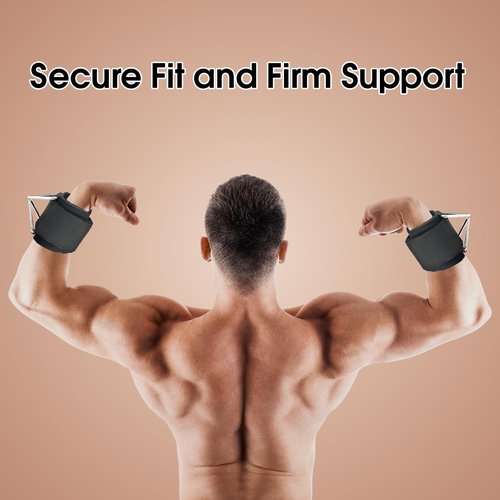 Kiadekoce Adjustable Wrist Cuffs for Cable Machine, Neoprene Padded Straps, 2 Pack Comfortable Wrist Strap, Fitness Strength Training Equipment Workouts for Men Women, Black