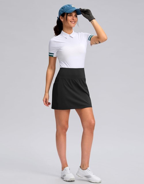 G Gradual Women's Golf Skirt | High-Waisted Stretchy Skort with 4 Pockets - Athletic Casual Design