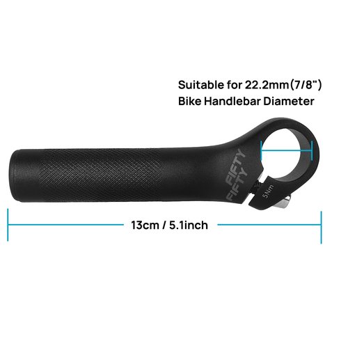 FIFTY-FIFTY Bike Bar Ends, Mountain Bike Handlebar Ends, Alloy MTB Bicycle Bar (110mm, Black)