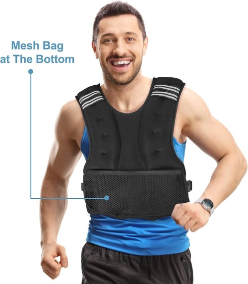 Henkelion Adjustable Weighted Vest - Enhance Your Workout with 4-20lbs Weights | Ideal for Running & Training