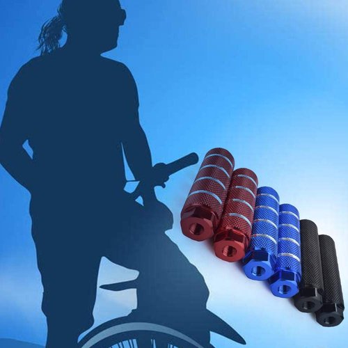 Enkarl Bike Pegs Anti-Skid Lead Foot Bicycle Pegs Aluminum Alloy BMX Pegs for Mountain Bike Cycling Rear Stunt Pegs Fit 3/8 inch Axles 26T (Red)