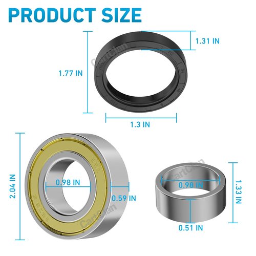 CartClan Golf Cart Rear Axle Bearing Bushing & Oil Seal Kit Suitable for 1986-2014 Club Car DS & Precedent Electric Golf Cart OEM 1011291 1014207 1013794