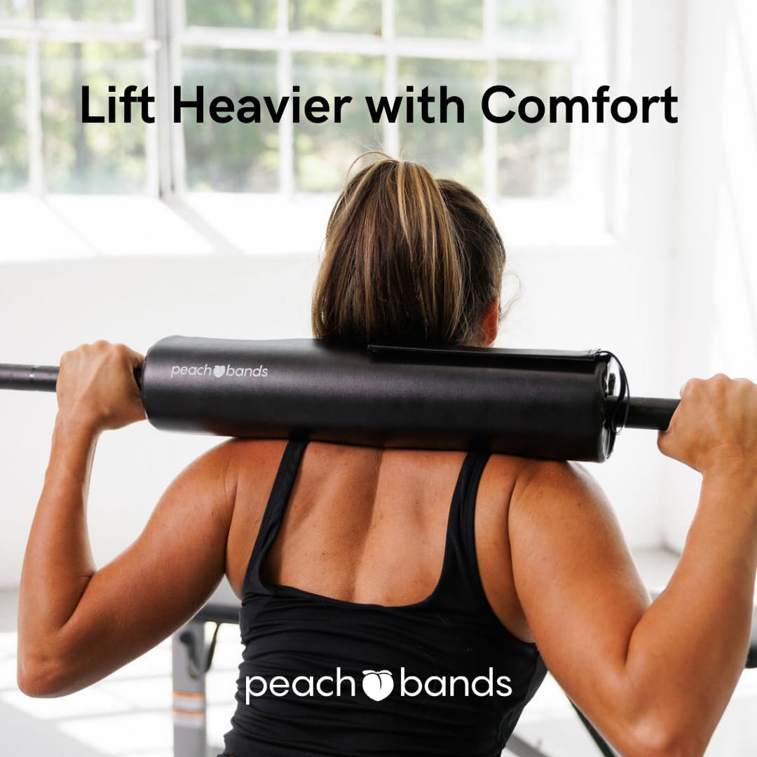 Peach Bands Barbell Pad with Secure Straps for Squats and Hip Thrusts