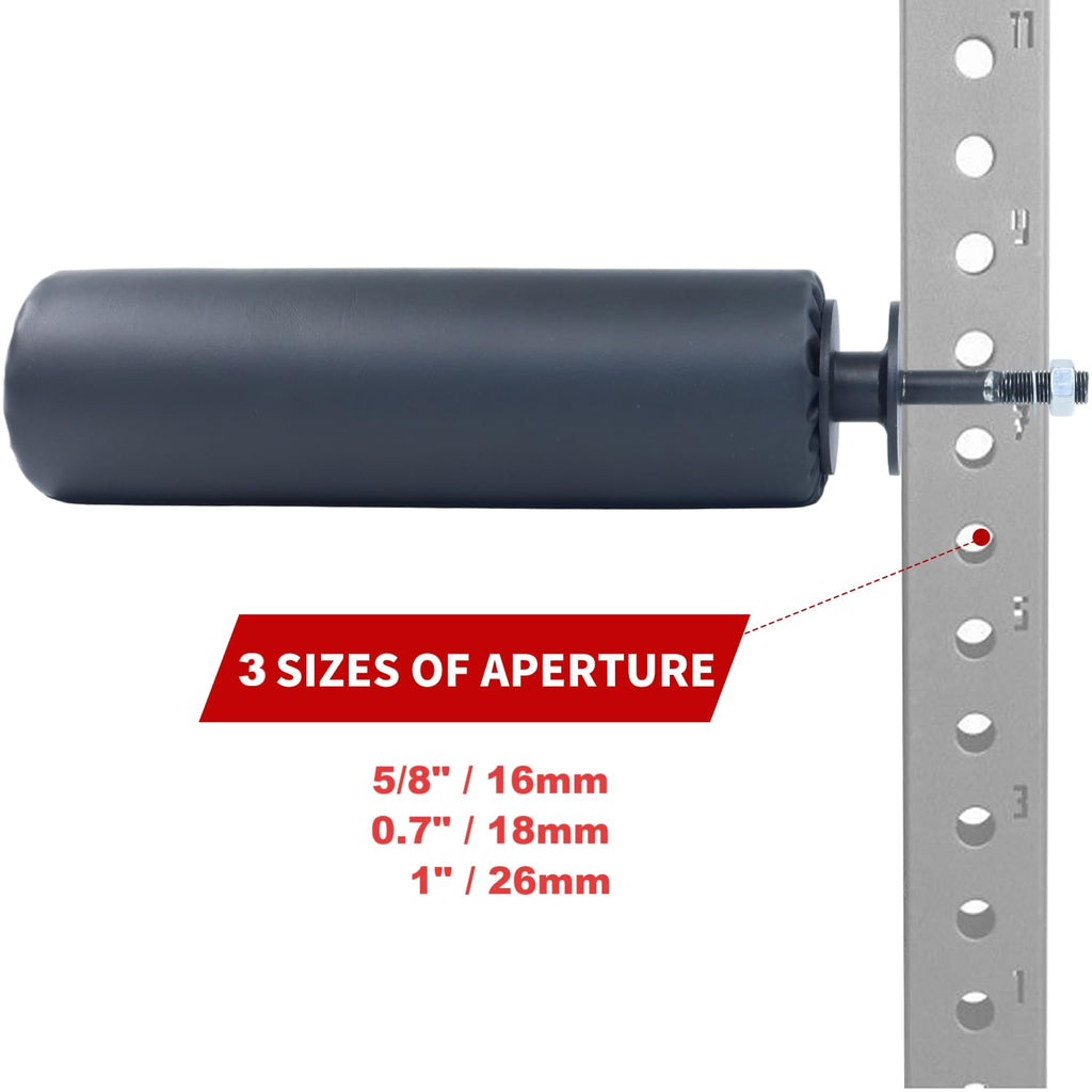 Single Leg Squat Roller/Nordic Hamstring Curl for Power Rack Attachments, Bulgarian Split Squat for Workout Esquipment Home Gym Accessories (Foam Diameter 3" / 75mm ，1" / 26mm Aperture)