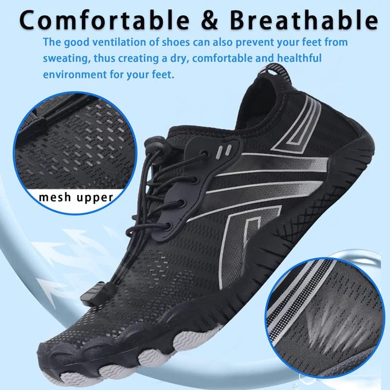 Skiennix Water Shoes - Quick-Dry Barefoot Aqua Shoes for Men & Women | Ideal for Beach, Pool, Hiking & Yoga
