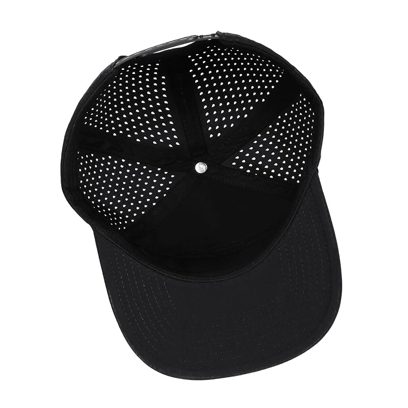 Quick Dry Flat Brim Baseball Cap - Black Master Variation