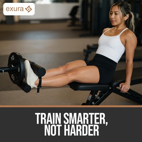 Exura Tib Bar Adjustable Tibialis Trainer Knees Over Toes Leg Workouts,Tibialis Bar Dorsi Calf Raise Machine Equipment for Strengthening Calves, Shins & Ankle Fits 1" and 2" Strength Training Plates