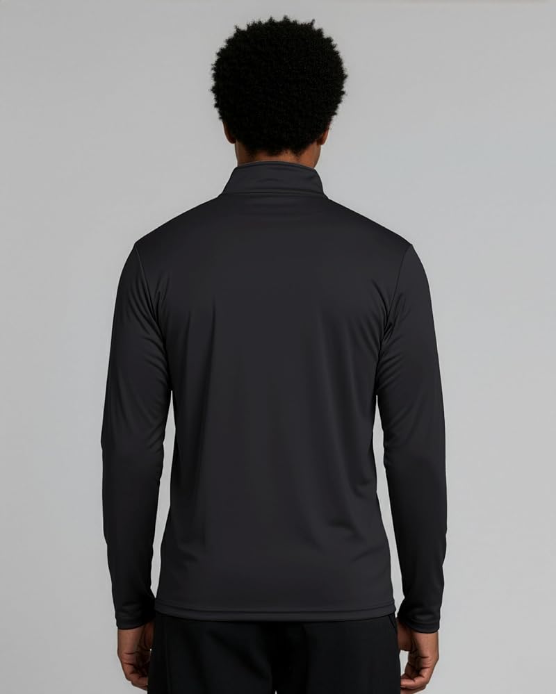 Real Essentials 3 Pack Men's Dry Fit Quarter Zip Long Sleeve Shirts Set G+Large+Standard