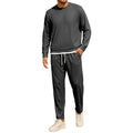 Men's Tracksuit 2-Piece Set Long Sleeve Sweatshirt & Jogging Pants with Pockets - Dark Grey, XL