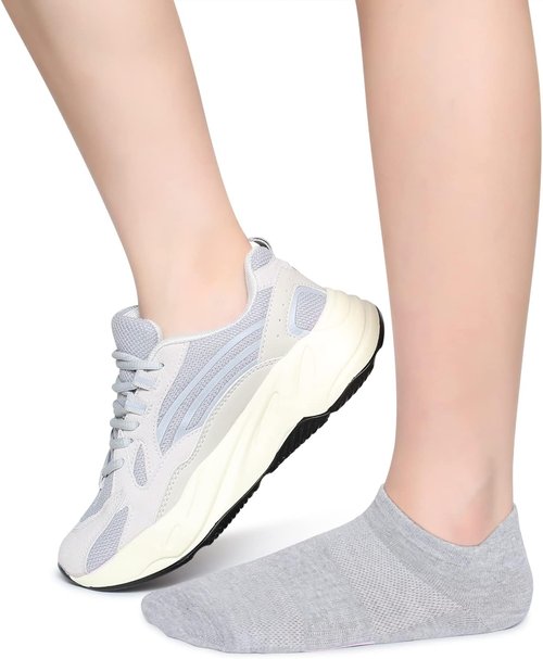 Henwarry Women's Low Cut Athletic Running Socks - 10 Pairs of Soft Cotton Ankle Tab Socks