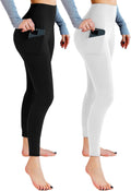 Skiennix High Waisted Leggings with Pockets - Soft & Stretchy for Yoga | 2 Pack
