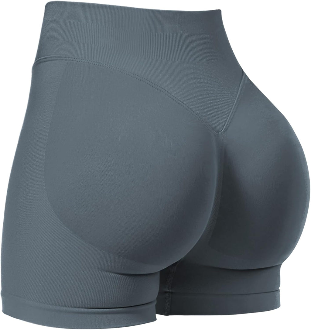 VOYJOY Women's Scrunch Butt Lifting Workout Shorts - Seamless Gym Biker Shorts in Multiple Sizes