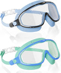Aegend Swim Goggles for Kids | 2-Pack Wide Frame Anti-Fog & UV Protection for Ages 3-14