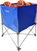 Skiennix Large Capacity Basketball Collecting Cart - Portable Volleyball Hopper with Lockable Wheels