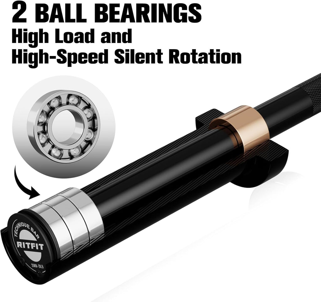 RitFit Olympic Barbell Weight Set - 4/6FT Bar with 55-115LB Plates for Weightlifting & Strength Training