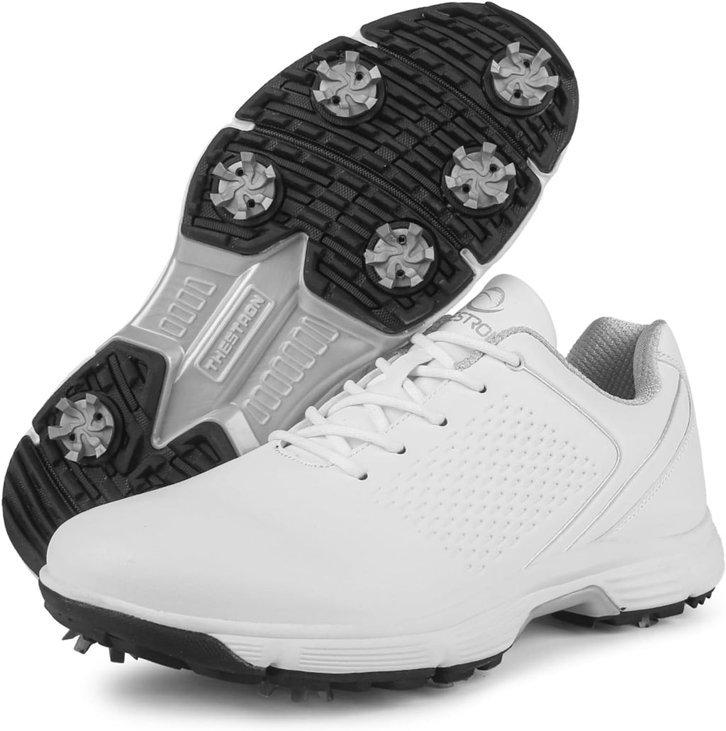 Skiennix Waterproof Golf Shoes - Spiked Sneakers for Men | Durable Outdoor Walking Footwear