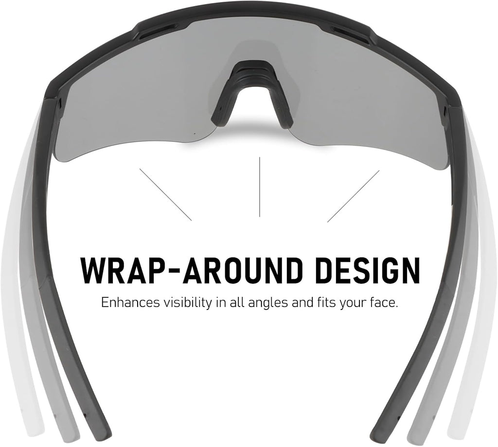 Skiennix Tactical Eyewear - Anti-Fog Sports Glasses with 3 Interchangeable Lenses & UV400 Protection