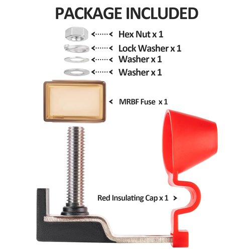 MRBF Terminal Fuse Block - 200A Marine Rated Battery Fuse | IP66 Waterproof for RVs, Cars & Cranes