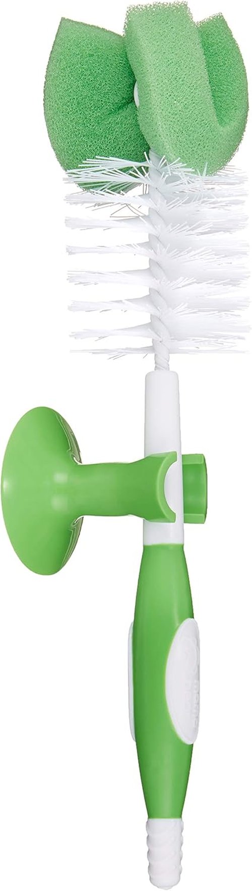 Mama Bear - Baby Bottle Brush Set with Nipple Cleaner & Suction Cup Stand | White (Pack of 3)