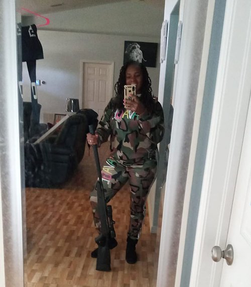 Womens Casual 2 Piece Outfit, Camouflage Letter Print Long Sleeve Pullover Sweatshirt Pants Tracksuits Set Camo Green M