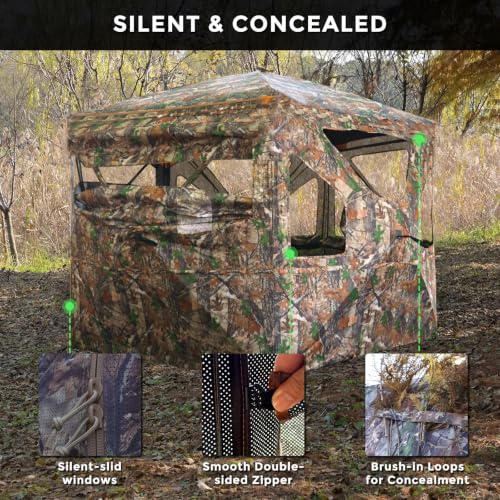 5-Sided Deer Hunting Blind with 360° See-Through Mesh & Large Interior Space