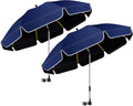 Skiennix 48.8-Inch Large Beach Umbrella - 360° Adjustable UV Protection with Clamp for Chairs & Strollers