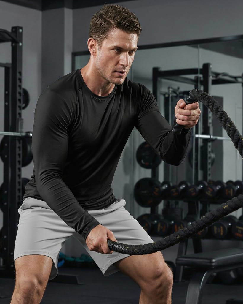 Men's Long Sleeve Shirts UV Shirts Sun Shirts Running Shirts Workout Shirts UPF 50 Shirts Athletic Shirts Guard Shirt for Men Black