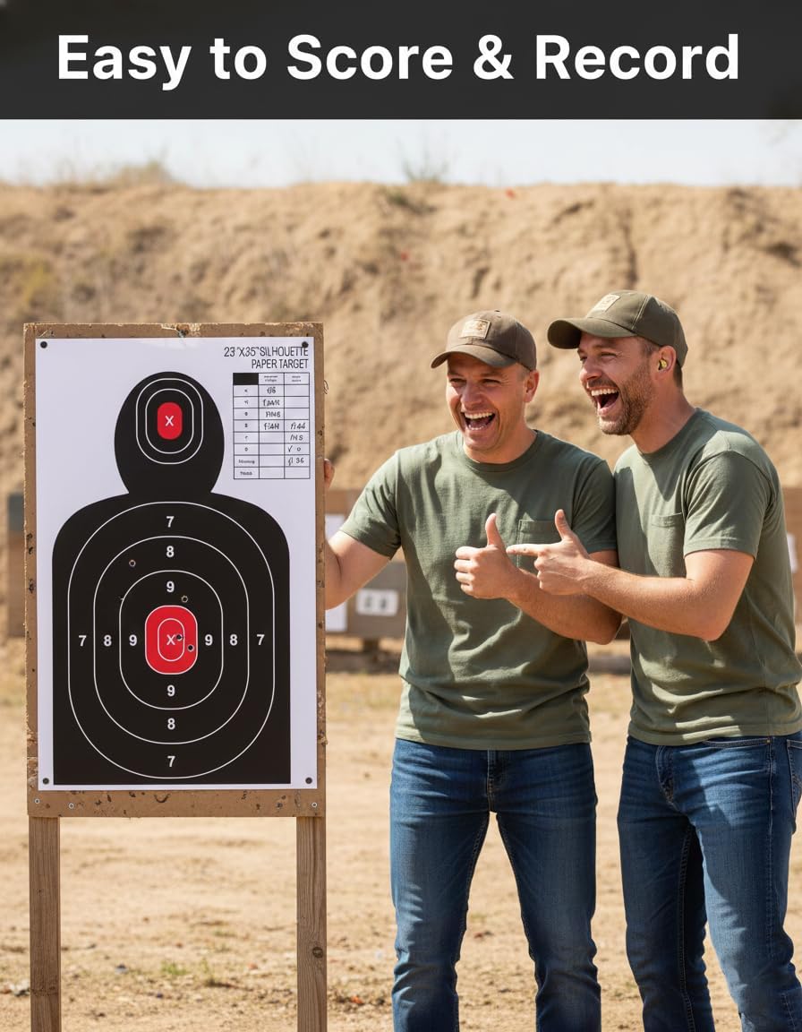 Regine Switzerland Shooting Targets - 23x35 Inch Paper Silhouette for Indoor/Outdoor Use | Compatible with Handguns, Rifles, Airguns