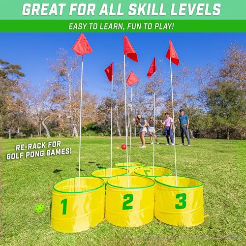 Yard Links Backyard Golf Game - 9 Hole Outdoor Chipping Course Set