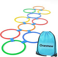 Hopscotch Rings - 10 Round Hoops (11-Inch) + 15 Connectors | Agility Rings for Kids, Enhance Gross Motor Skills