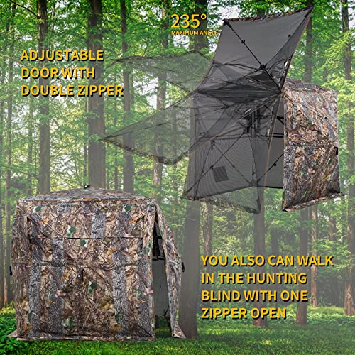 FUNHORUN 2-3 Person 360 Degree See-Through Hunting Blind with Carry Bag