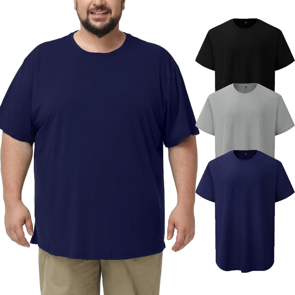 TEZO Men's Big & Tall Oversized T-Shirts - Classic Relaxed Fit Casual Tees | 3 Pack