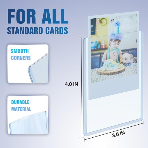 K KNODEL Card Sleeves - 3" x 4" Hard Plastic Protectors for Baseball & Trading Cards (100 Count)