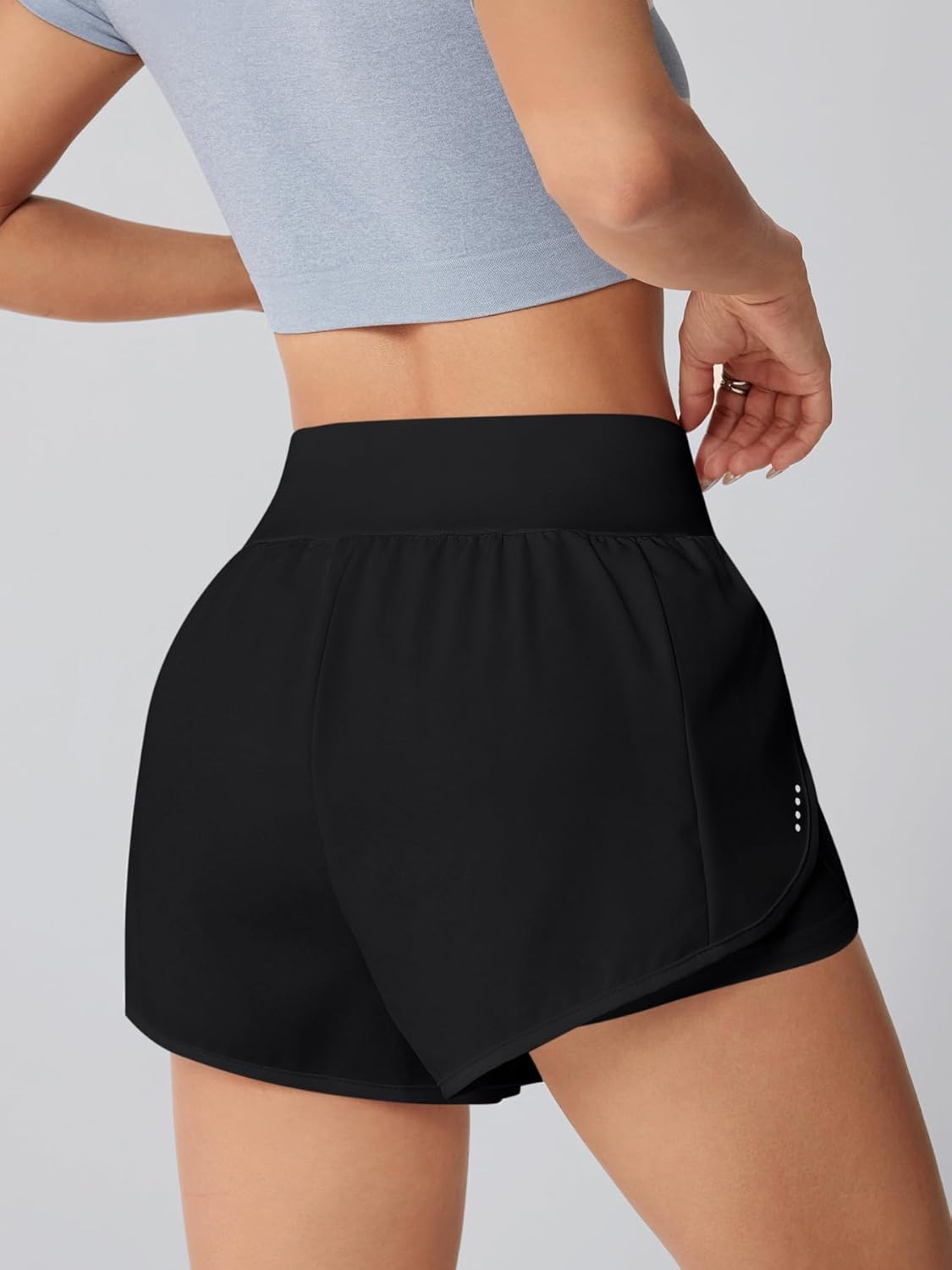 Skiennix Women's High-Waisted Athletic Running Shorts - 3" Dolphin Style with Pockets
