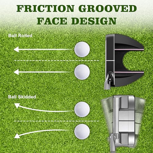 PGM Women's 33-Inch Black Golf Putter with Alignment Aid & Ball Pick Up
