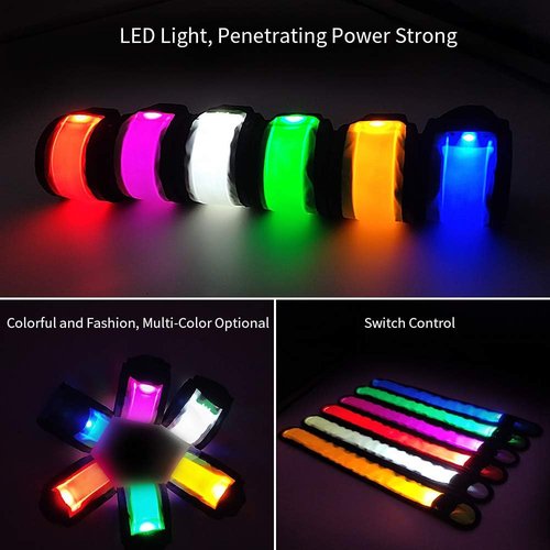LOBKIN LED Safety Bracelets - Reflective Slap Armband for Kids | Nighttime Visibility Running Lights