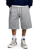 JMIERR Men’s Baggy Sweat Shorts Below Knee - Grey, Medium
