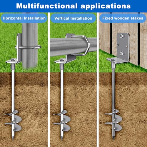 30-Inch Heavy Duty Ground Anchor Kit - 4 Pack for Lawn & Garden, Sheds, Trampolines, Mobile Homes - Variation of THIS listing
