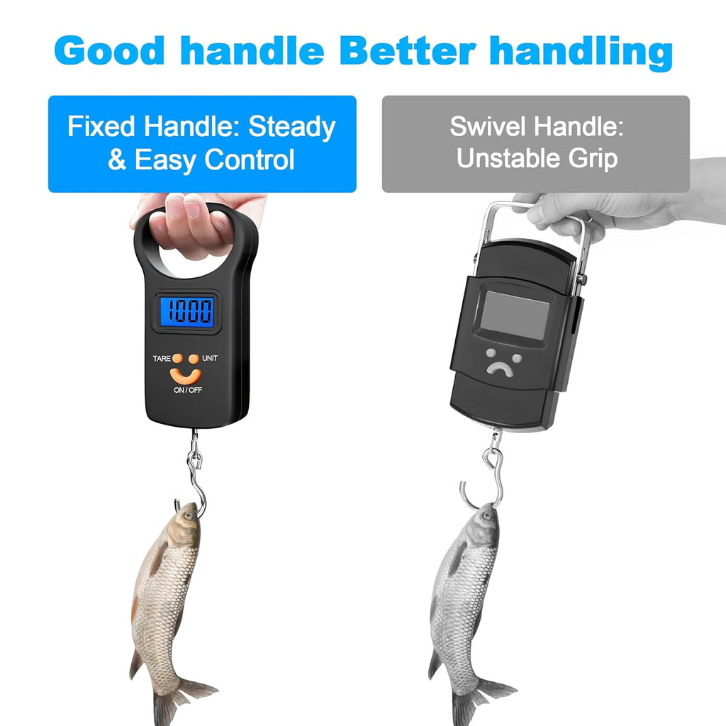 SKEAP Digital Fish Scale | 110lb Capacity with Backlit LCD Display - Ideal Fishing Gifts for Men